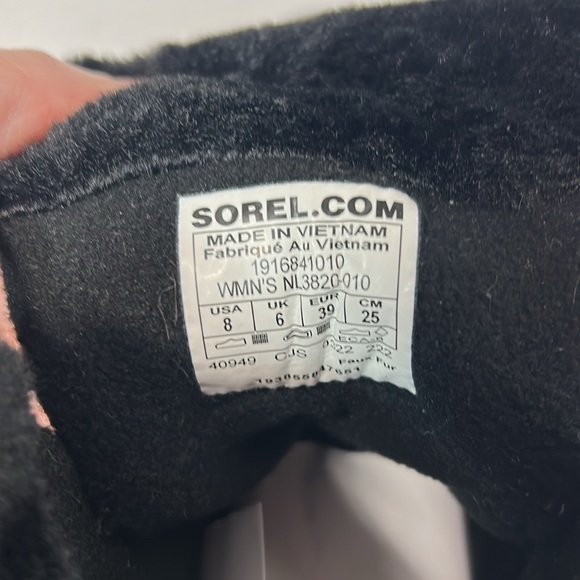 Sorel Black and White Winter Rain Boots Insulated Lace-Up nwot size 8 - Picture 5 of 6